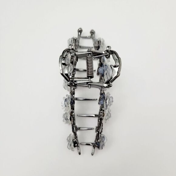 Brand New Titanium Blue Rose Rhinestone Hair Claw Clips - Picture 6 of 8